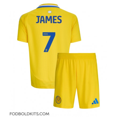 Leeds United Daniel James #7 Udebanesæt Børn 2024-25 Kortærmet (+ Korte bukser)